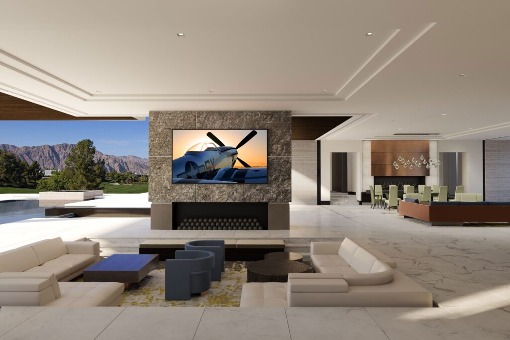 South Coast Architects 3D architectural family room rendering in La Quinta, CA