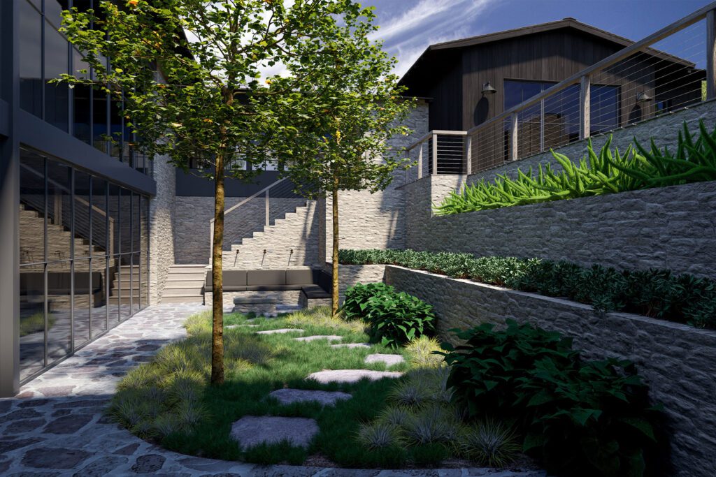 Eric Olsen Design 3D architectural exterior rendering in Newport Beach, CA