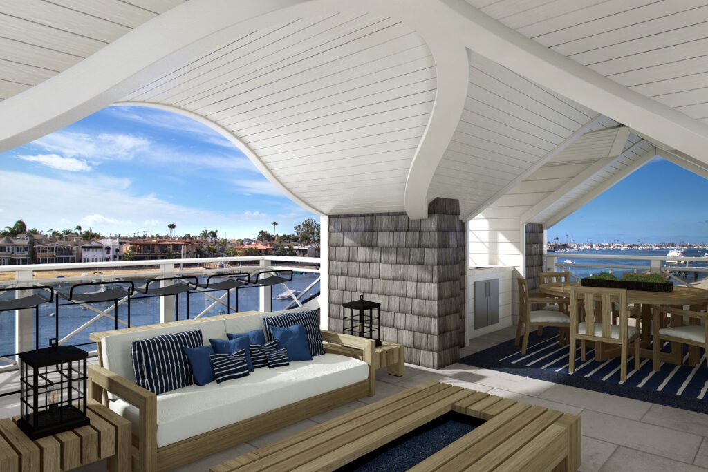 Robert Sinclair, Architect 3D architectural deck rendering in Newport Beach, CA