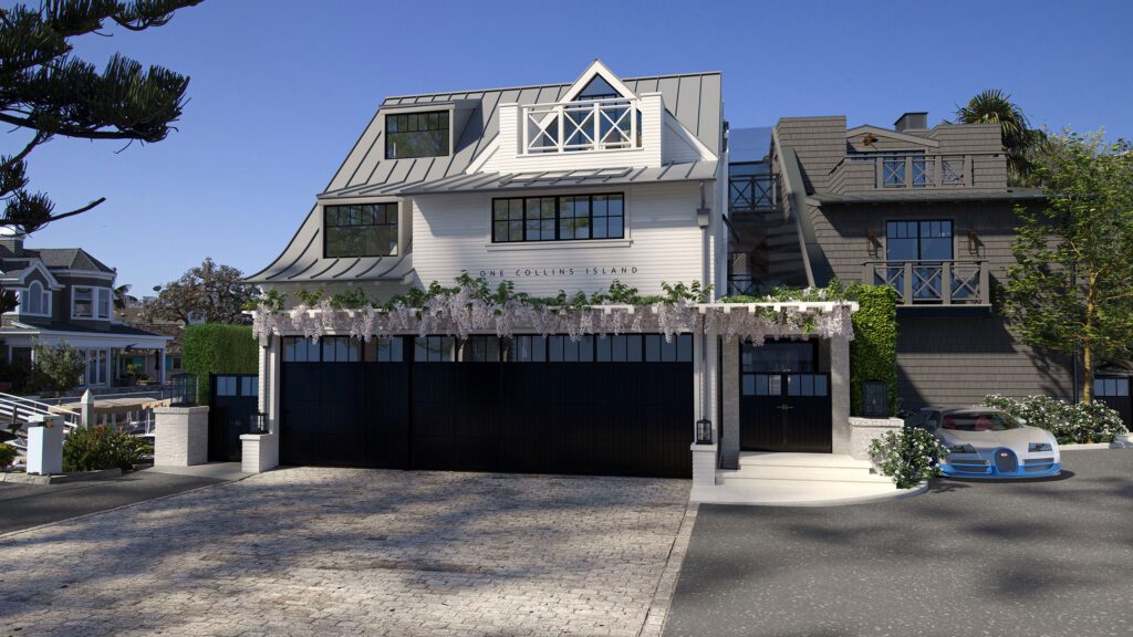 Robert Sinclair, Architect 3D architectural driveway rendering in Newport Beach, CA