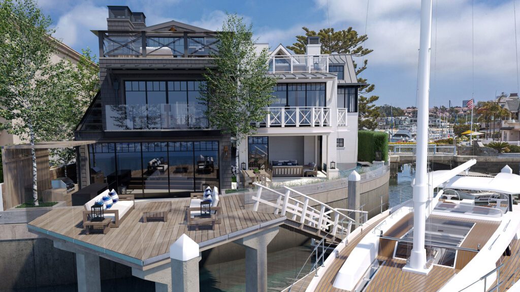 Robert Sinclair, Architect 3D architectural floating dock rendering in Newport Beach, CA