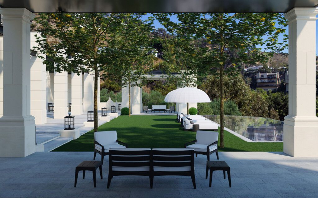 Robert Sinclair, Architect 3D architectural cabana rendering in Los Angeles, CA